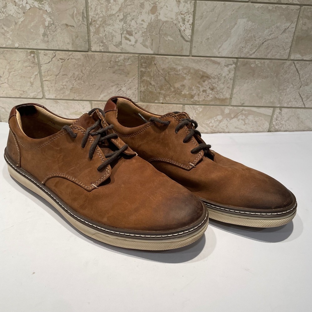 Johnston & Murphy J&M 1850 McGuffey Plain Toe Derby Tan Leather Shoes 8M
